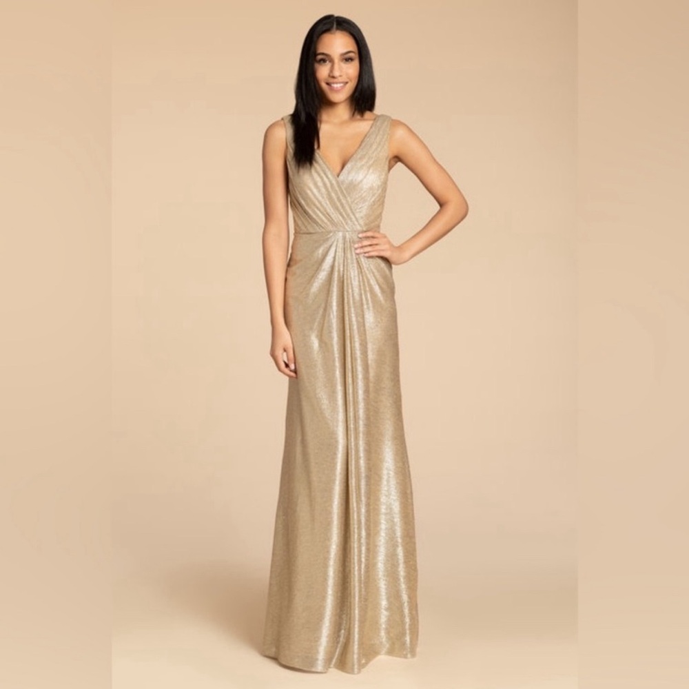 Hayley Paige Occasions Style 5954 Size 12 Gold Metalic